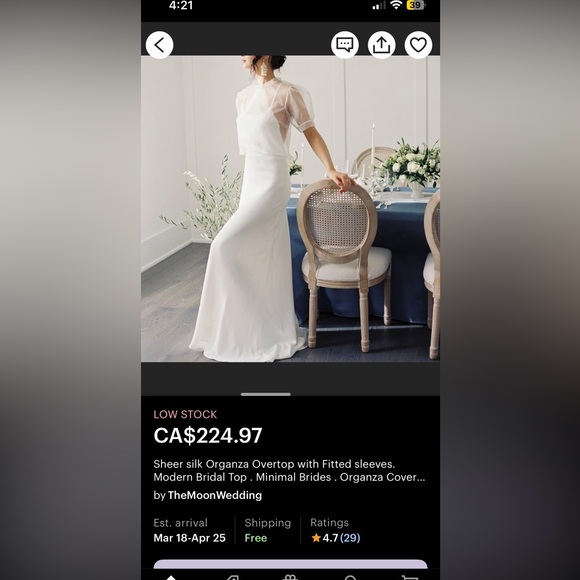 Sheer Bridal Top - Picture 2 of 2